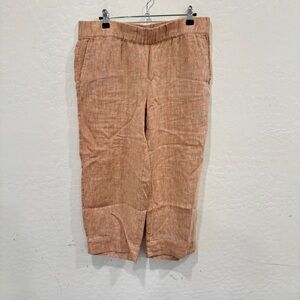 J. Jill Pure Jill Cropped Linen Pants Womens Medium Petite Pink Lagenlook